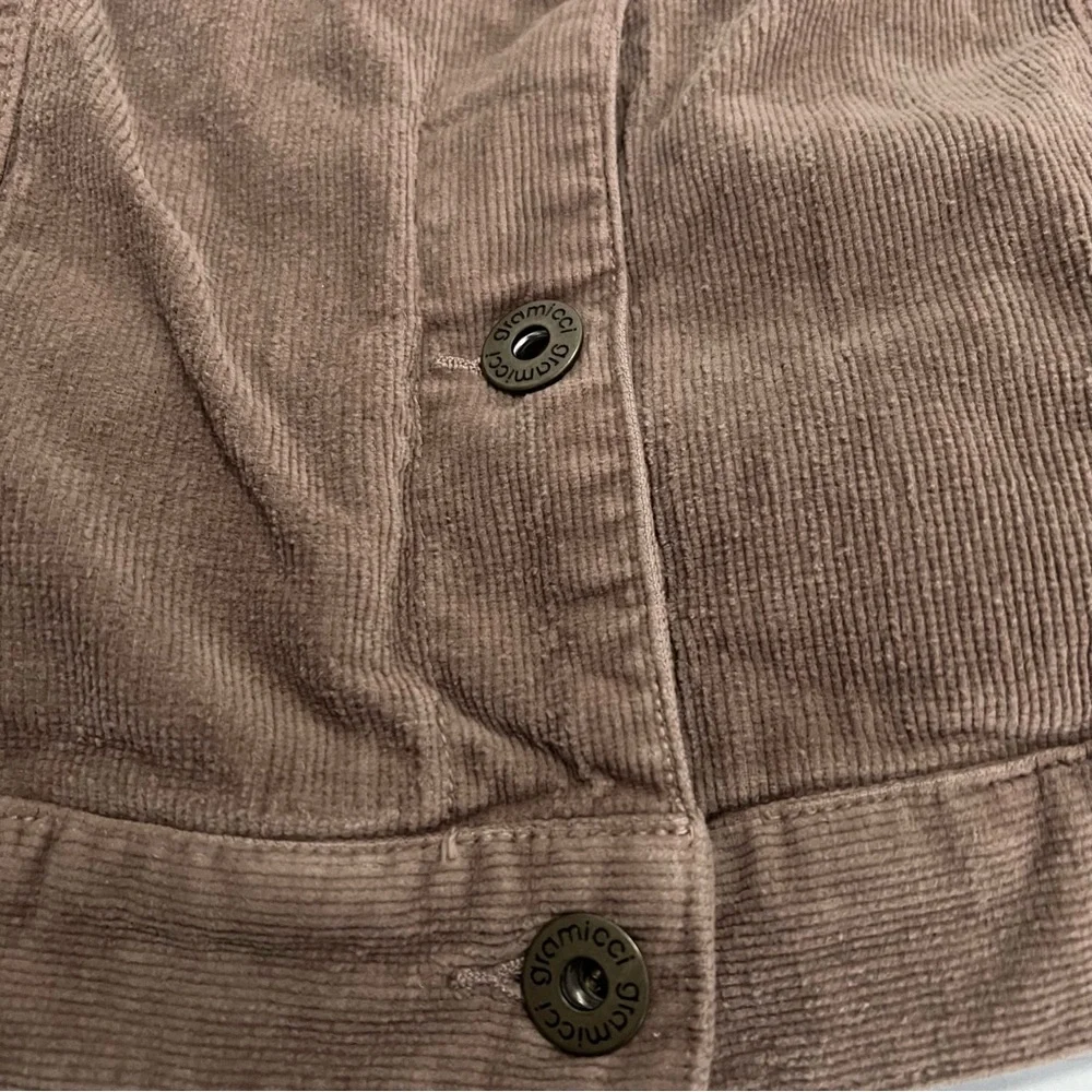 Rustic Fall Brown Cozy Warm Corduroy Utility Jacket Plaid Sleeves Western Barn - Picture 9 of 9